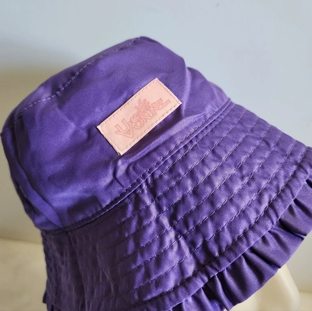 UVSkinz Purple Blue Peach Sea Creatures Reversible Sun Hat Toddler Size 3T